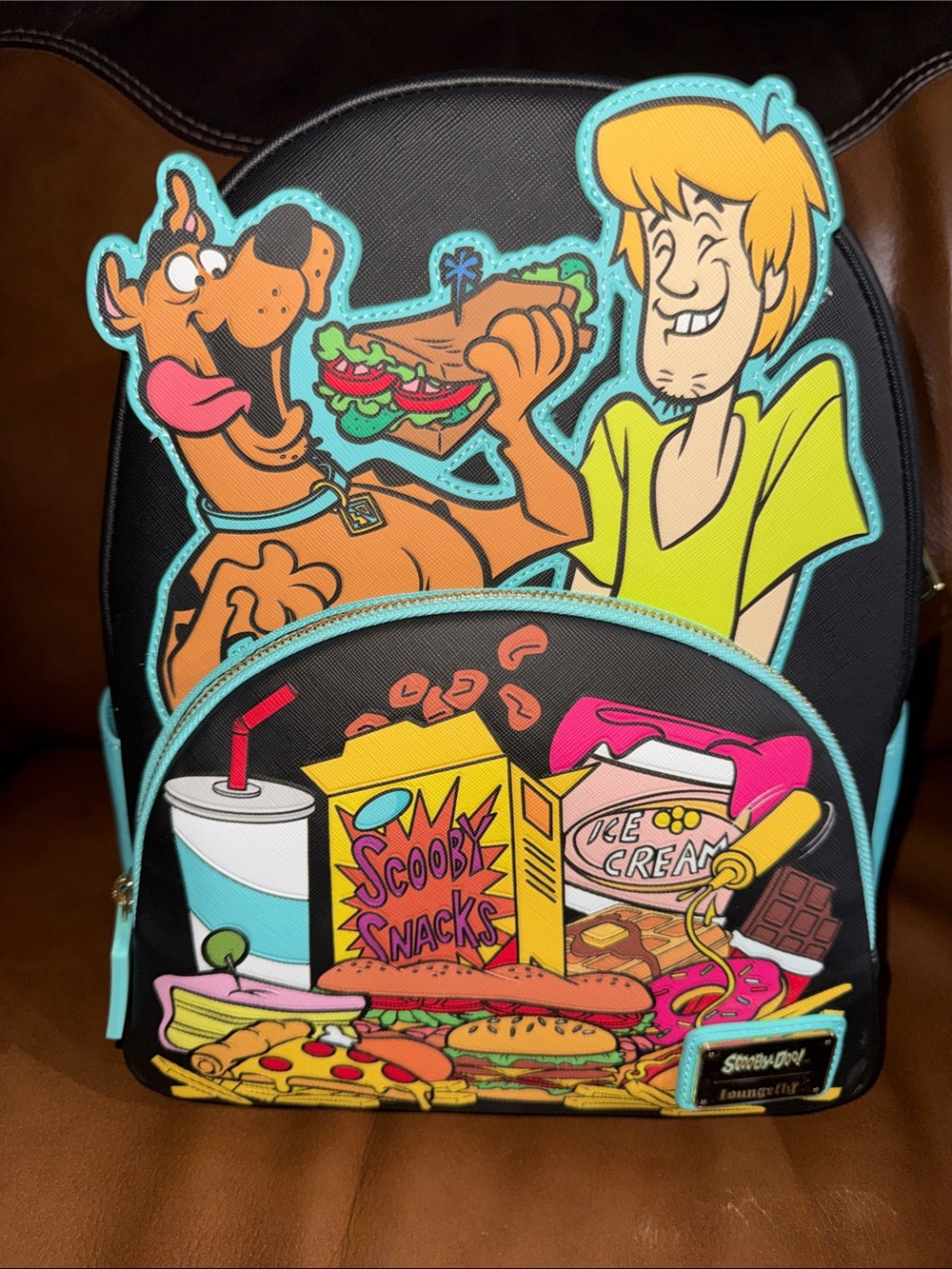 Loungefly Black Teal Scooby-Doo Snack Mini Backpack
